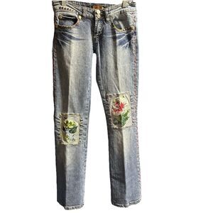 J Jeans Floral Embroidered Stonewashed Boho Jeans Size 5